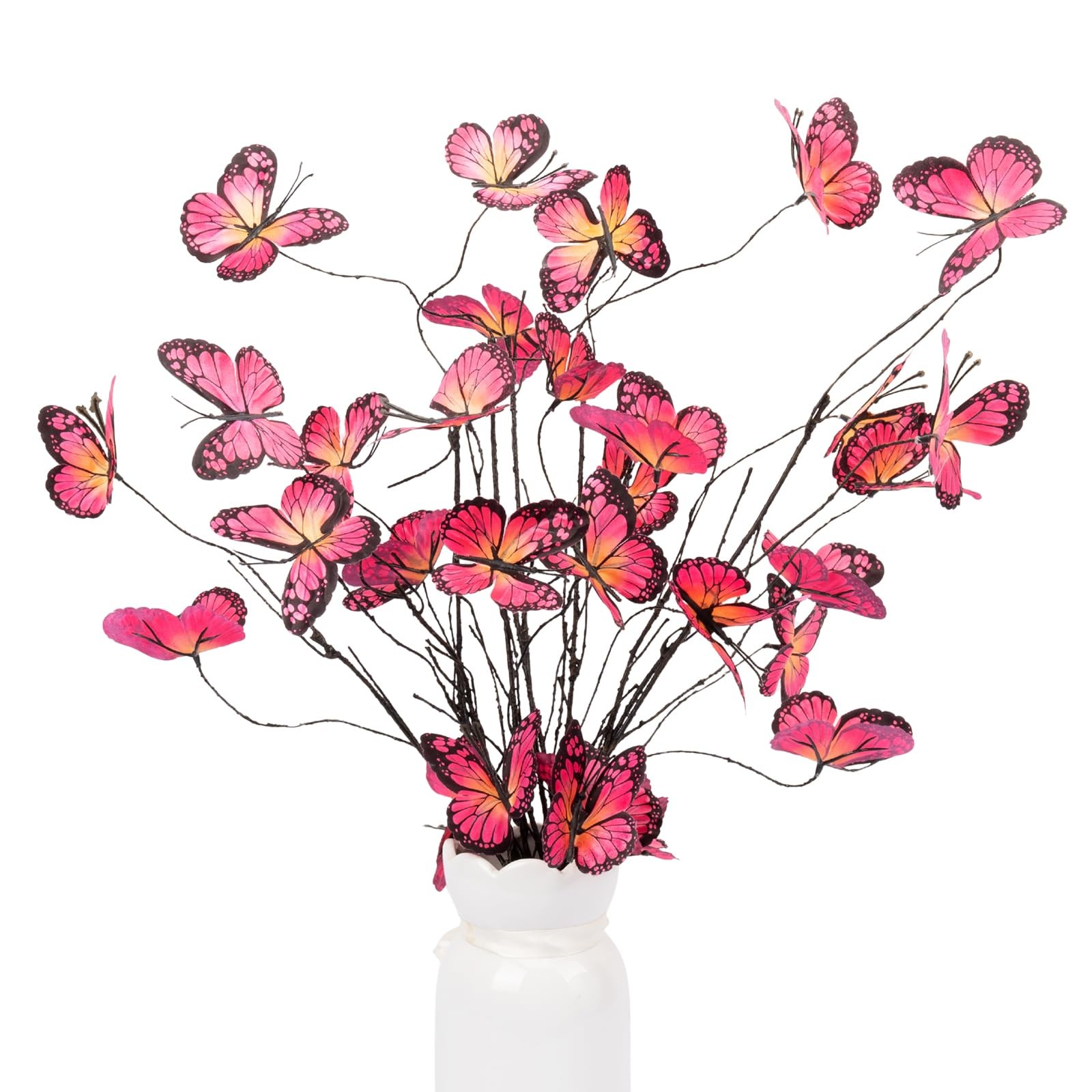 5 Pcs Artificial Butterfly Branches Butterflies Willow Branches for Vases Sil…