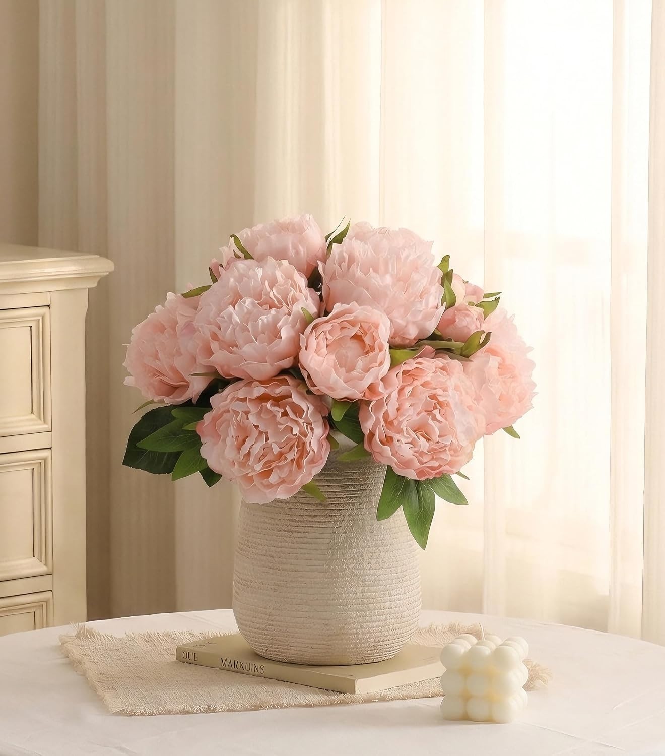 Customizable Silk Peony Arrangement – 11 Light Pink Branches for Any Occasion