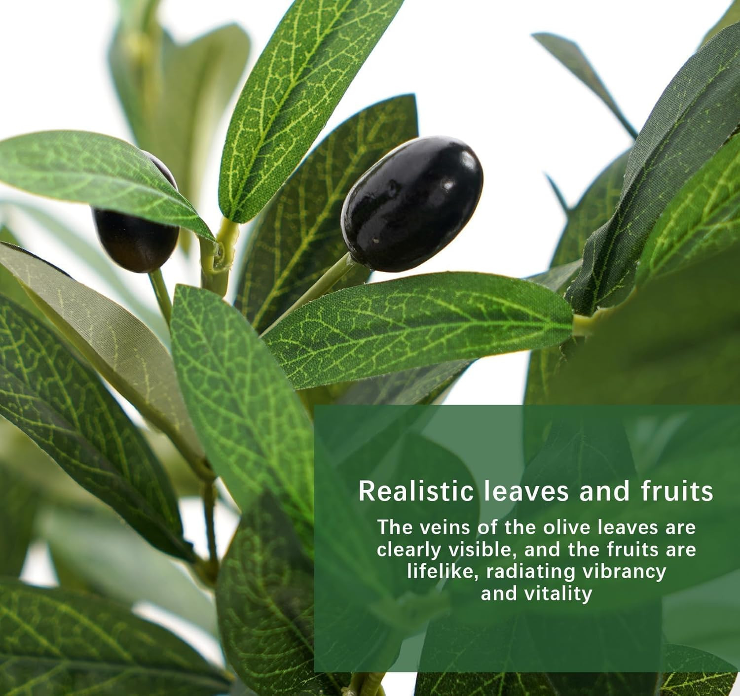 Olive Trees Artificial Indoor, 6FT Faux Olive Tree with Black Planter, Tall Fake