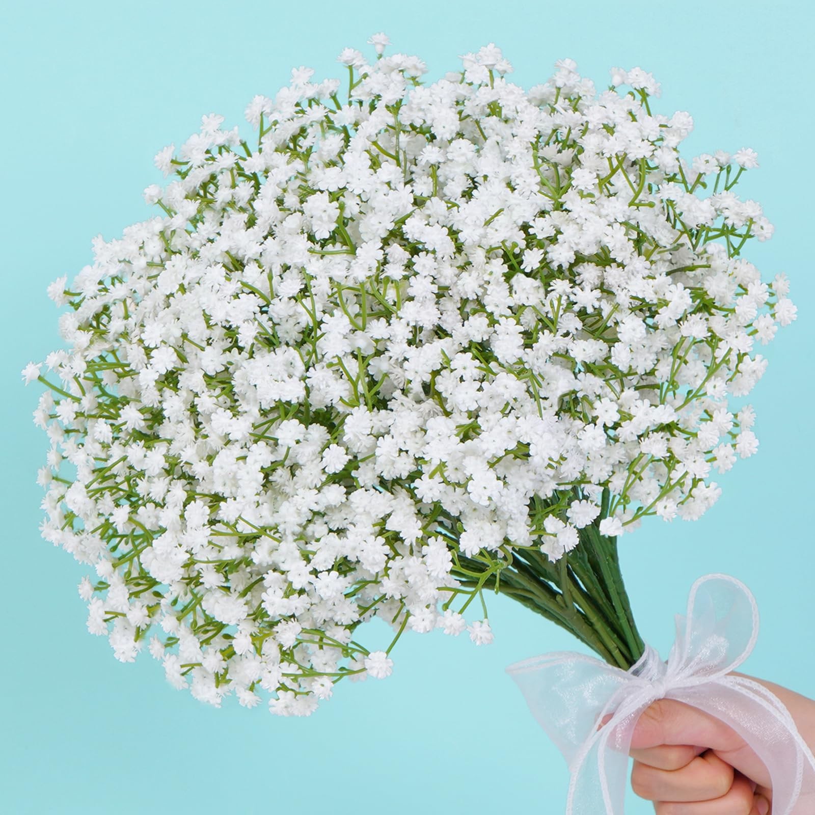 Waipfaru 15Pcs Baby Breath Artificial Flowers White Wedding Home Decor