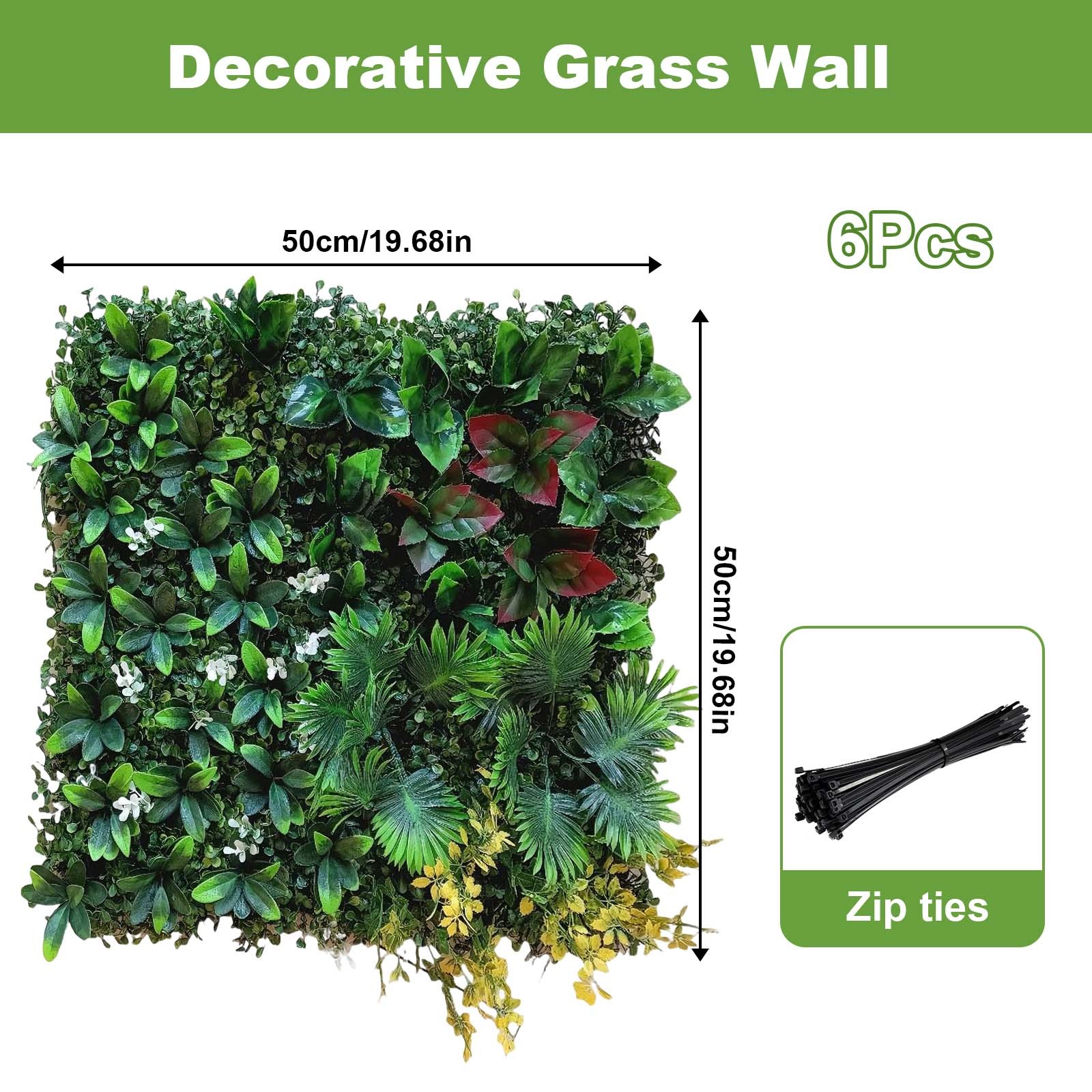 6/12/18pcs Artificial Boxwood Wall Hedge Mat Plant Panels Grass Fence In/Outdoor