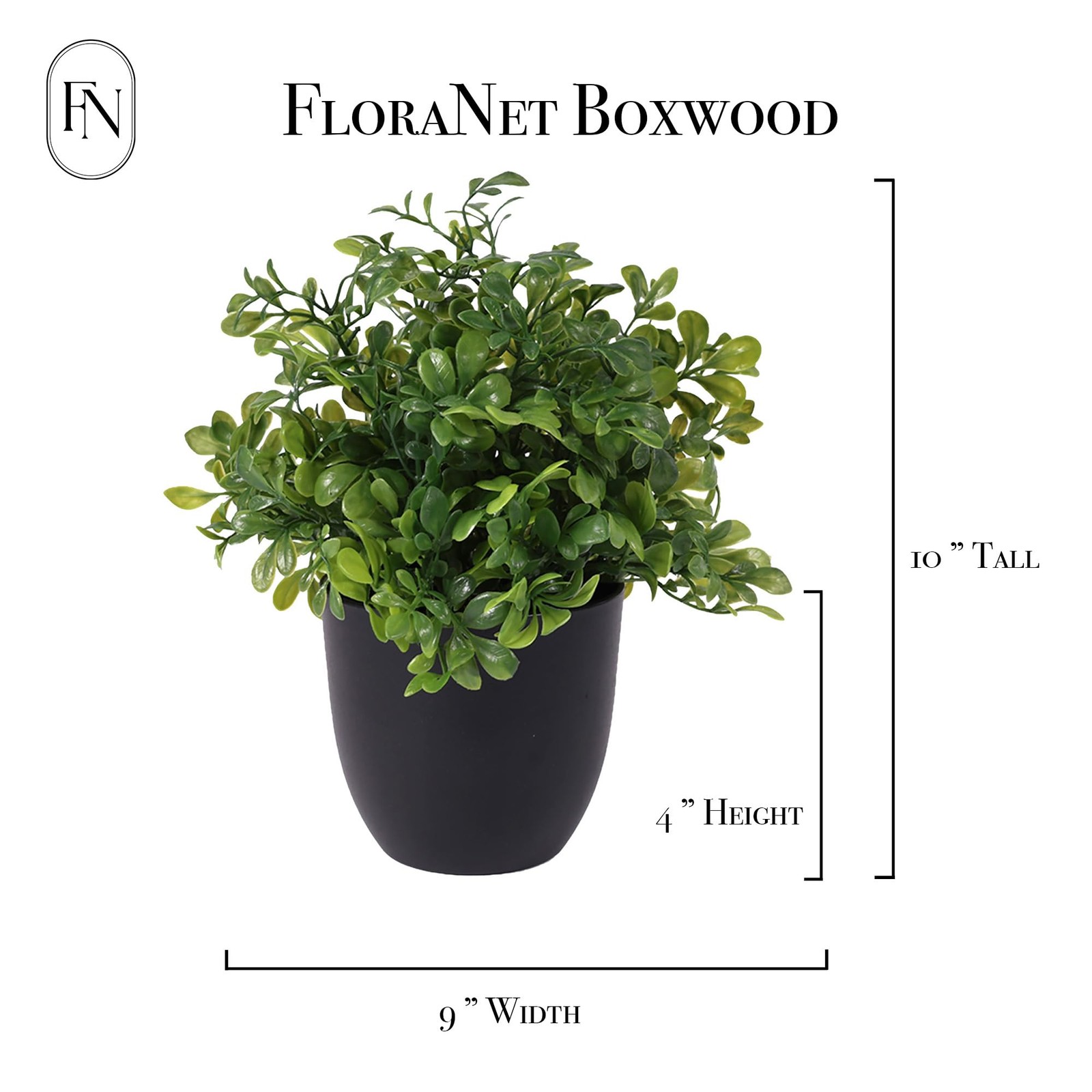 Best 3 PACK 10″ H Artificial Plant Greenery Pot 9″ W Potted Greenery Fake Faux