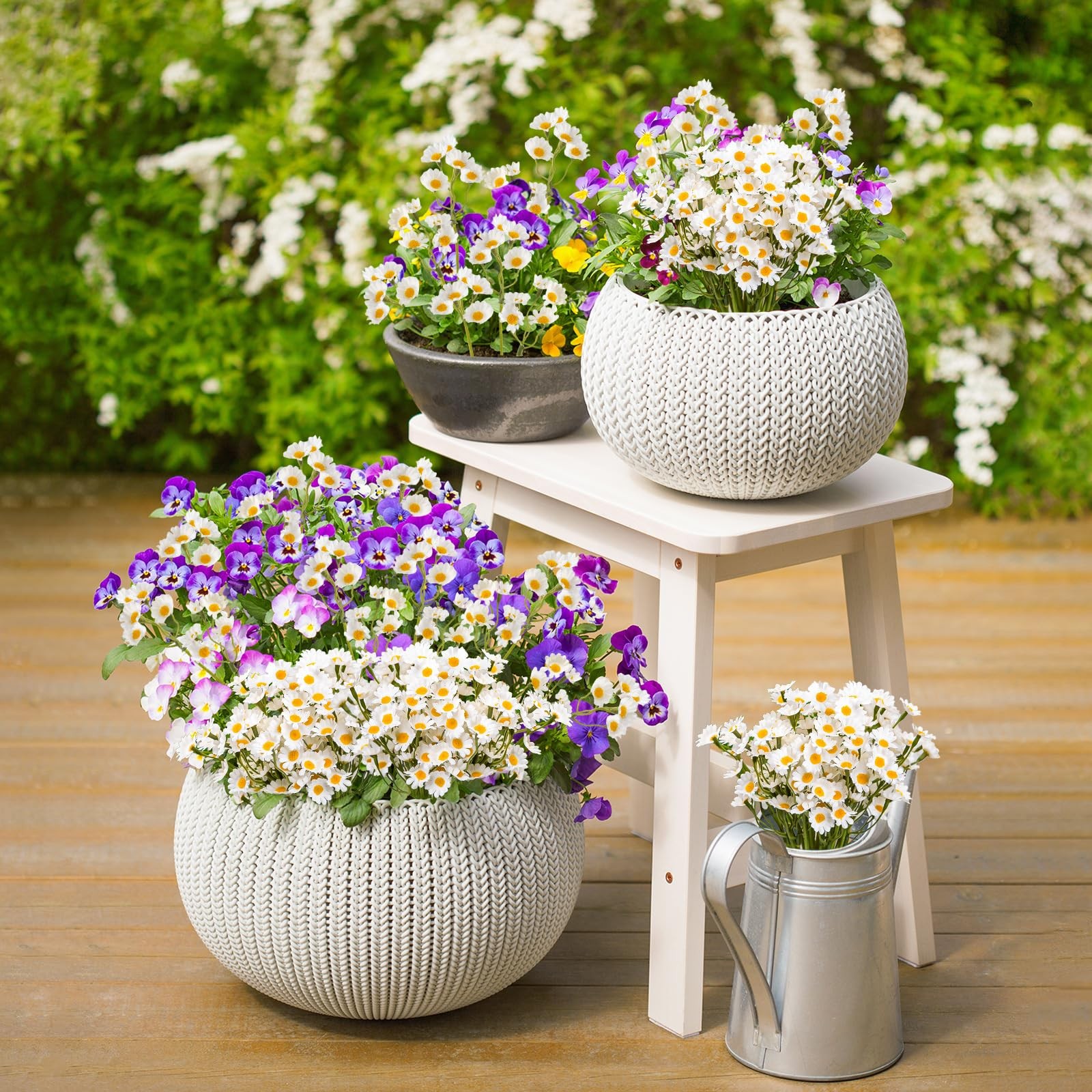 36Pcs Artificial White Daisy Flowers 6 Bundles 10 Inch Small Fake Daisies for…
