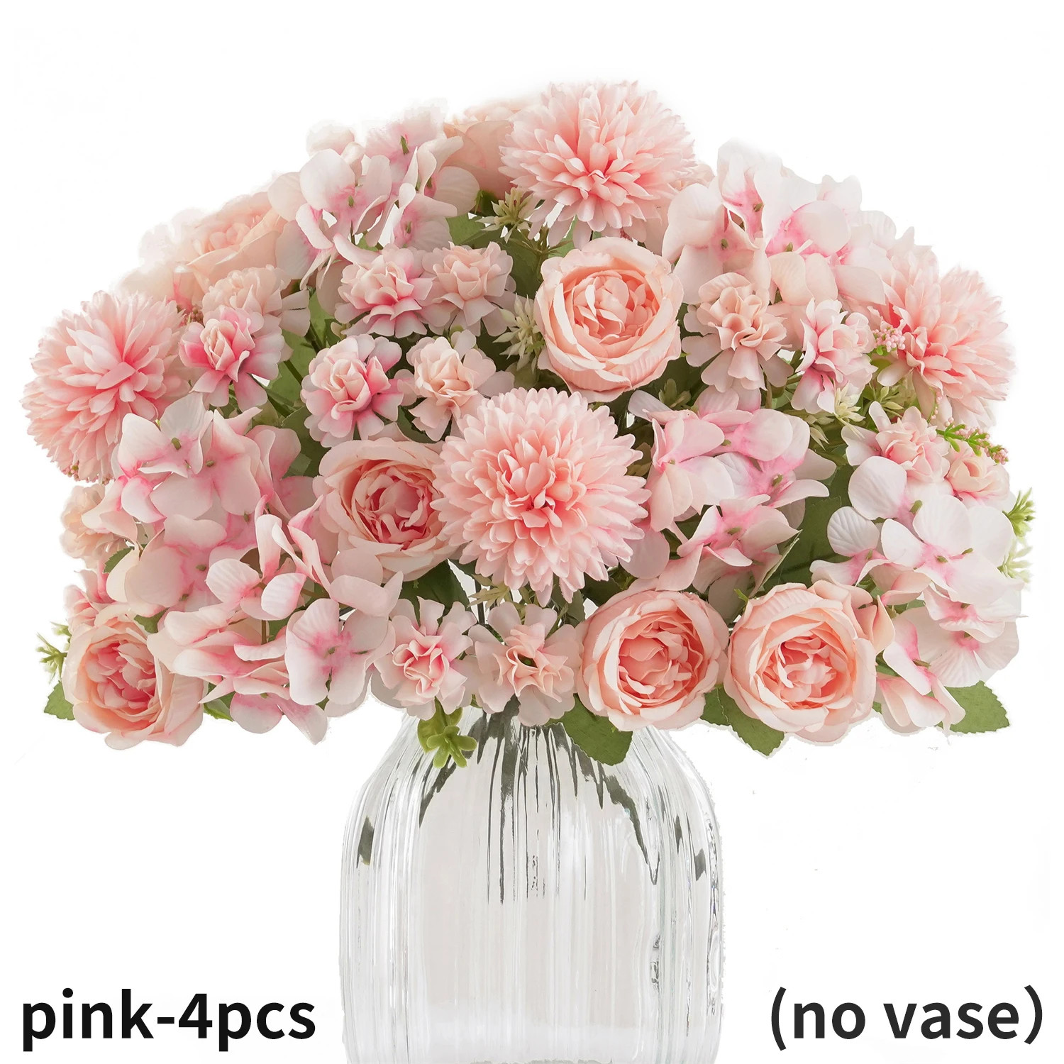 1/4Pcs Realistic Artificial Flower Bouquet, Reusable Faux Peony Chrysanthemums H