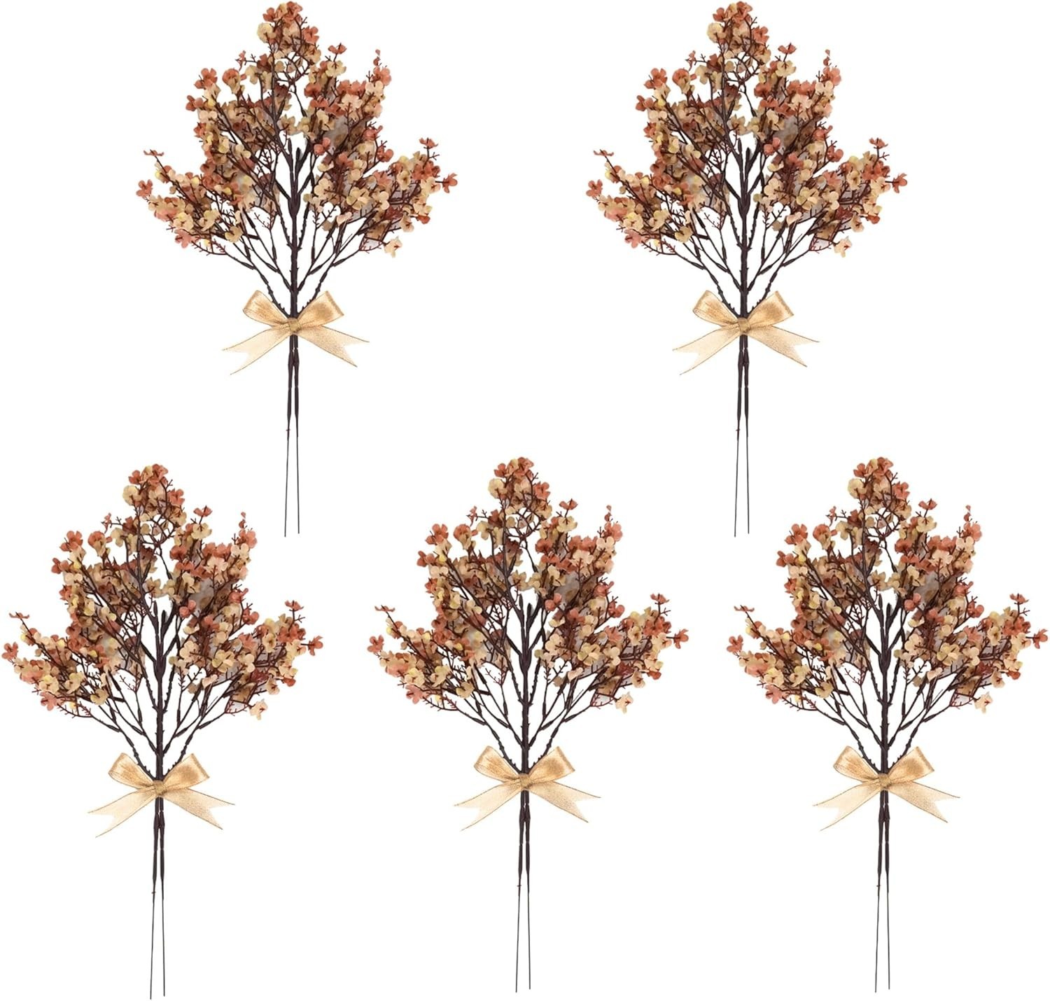 Lifelike 5 Pcs Babys Breath Silk Flowers – Perfect for Weddings & Parties