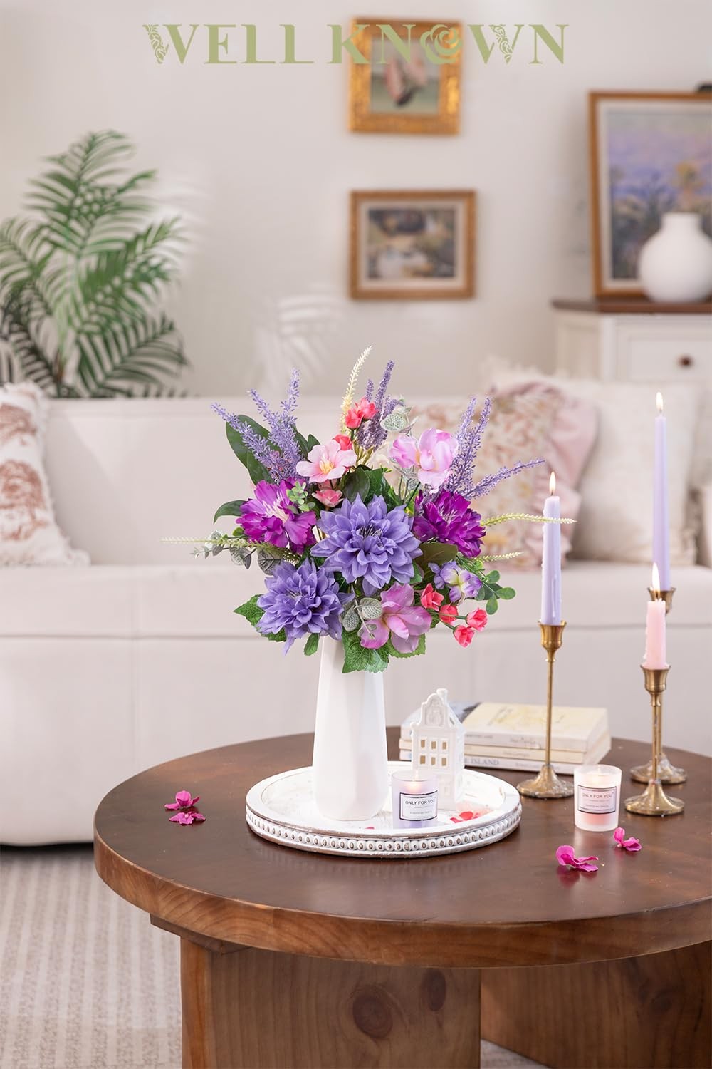 Artificial Flowers Bouquet, Fake Flowers for Vase, Silk Faux Flowers DIY Tabl…
