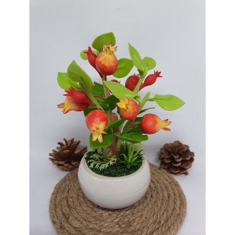 Artificial Fake Plants Clay Statue Thai Handcraft for Home Decor 7″
