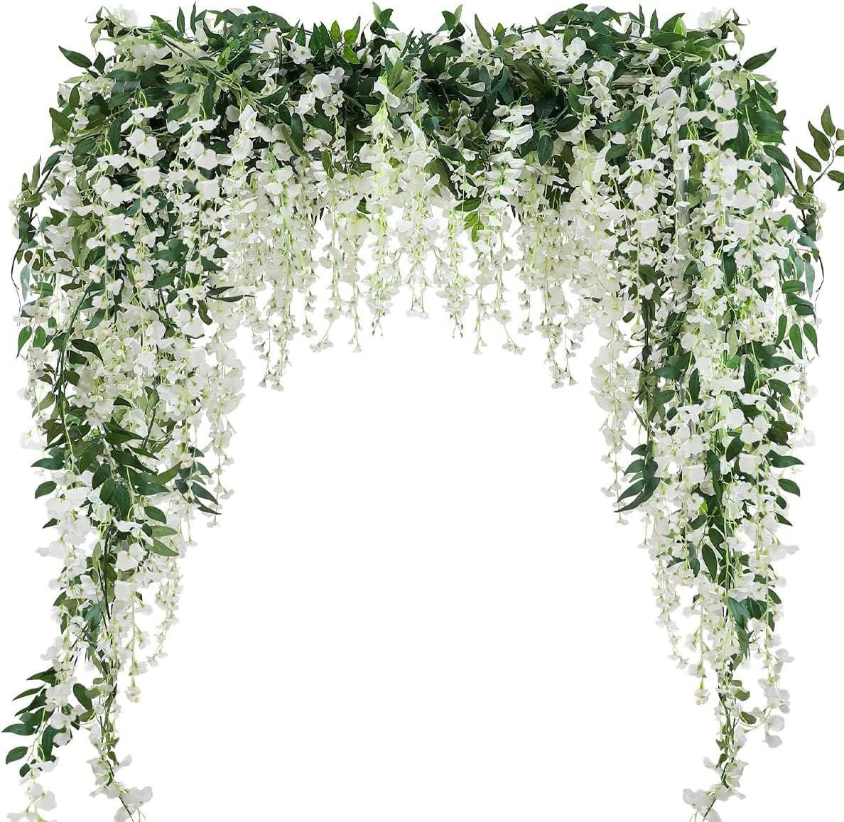 3Pcs 7.2Ft White Wisteria Garland for Wedding & Home Decor