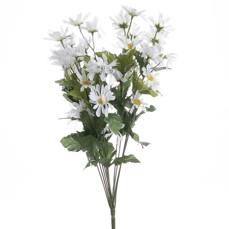 19″ Tall White Artificial Decorative Daisy Floral Bush
