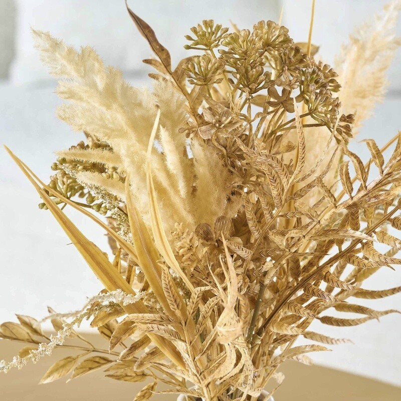 Artificial Dried Floral Arrangement in Elegant Ceramic Vase Home Decor Everyday