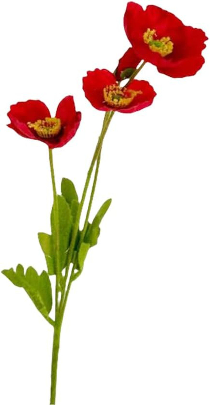 6 Pcs 23.6″ Artificial Poppy Silk Fake Flowers,PU Real Touch Silk Flower for Eas