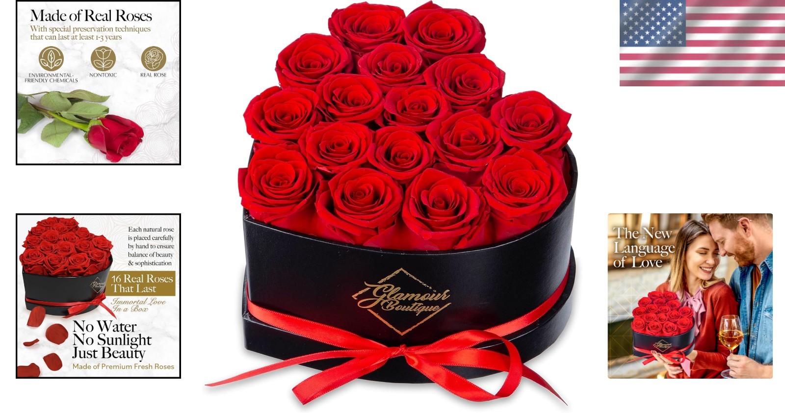 Luxury 16 Red Roses Gift Box – Preserved Flowers for Mom, Girlfriend, or Friend