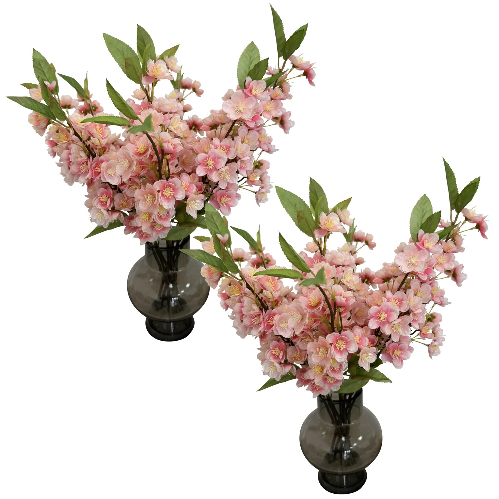 ATFL 20 Pcs Artificial Pink Cherry Blossom Flower, Silk Peach Flowers Fake Pl…