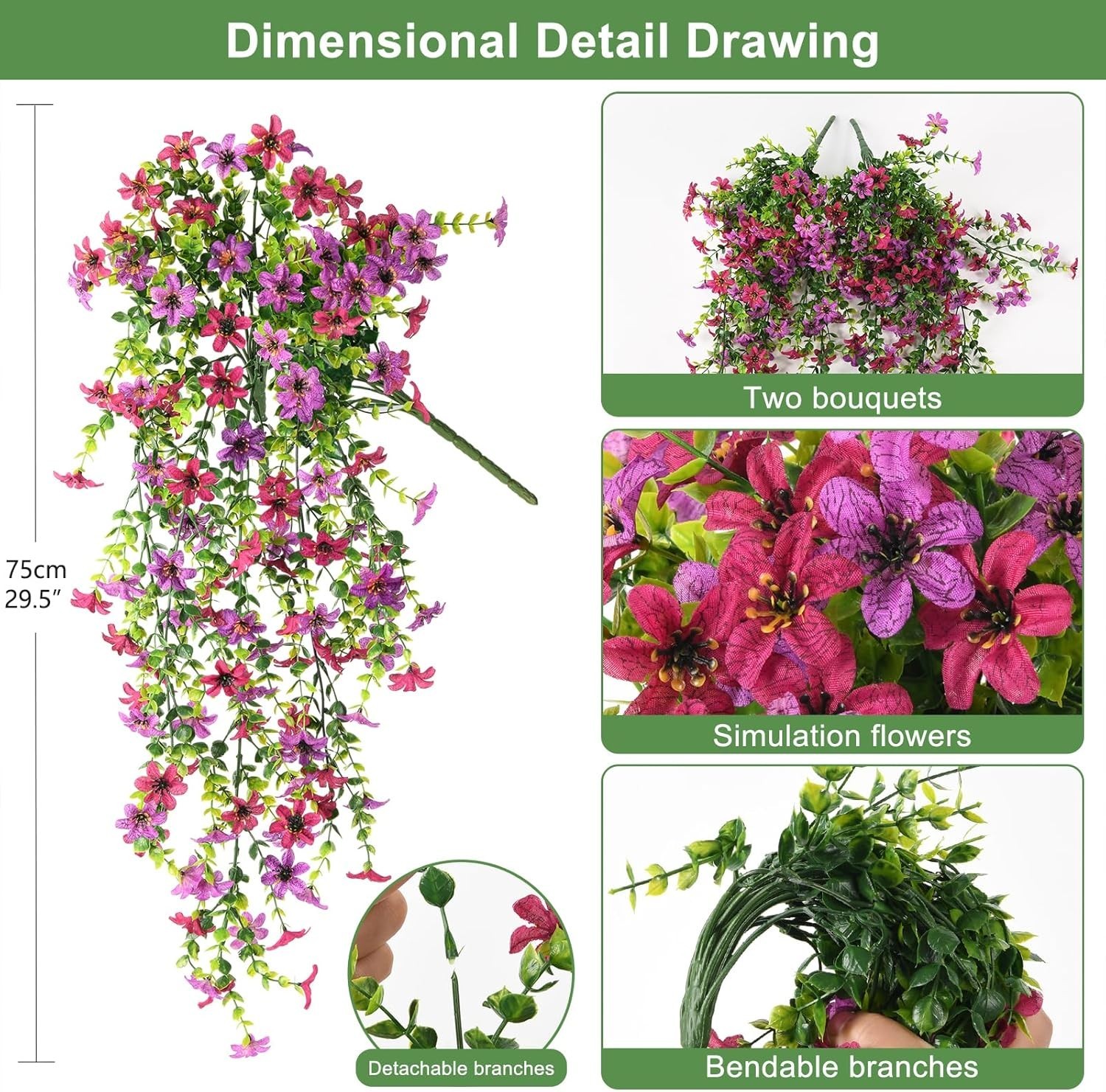 Compatible with Outdoor Planters Faux Silk Daisy Flowers Eucalyptus Leaves 2 …