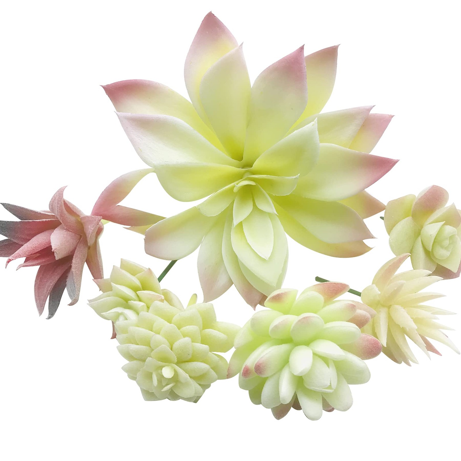 20 PCS Artificial Succulents Picks Creamy White Artificial Succulent Plants, …