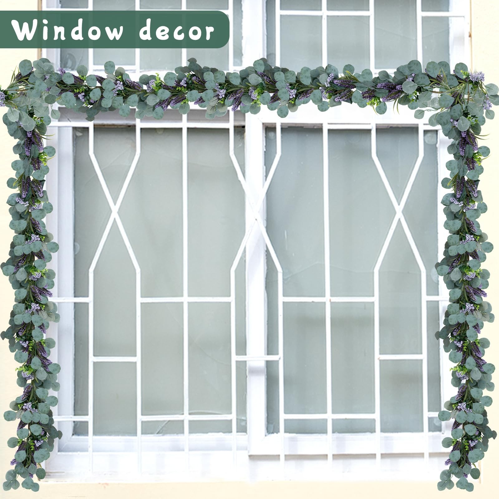 Chiyinbao 6FT Purple Flower Garland Artificial Eucalyptus Wedding Home Decor