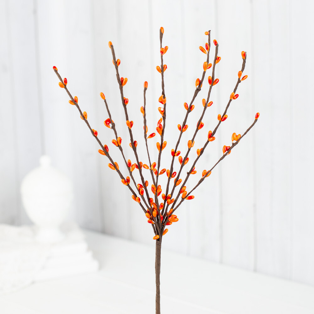 Group of 12 Harvest Orange 12″ Pip Berry Embellishing Sprays