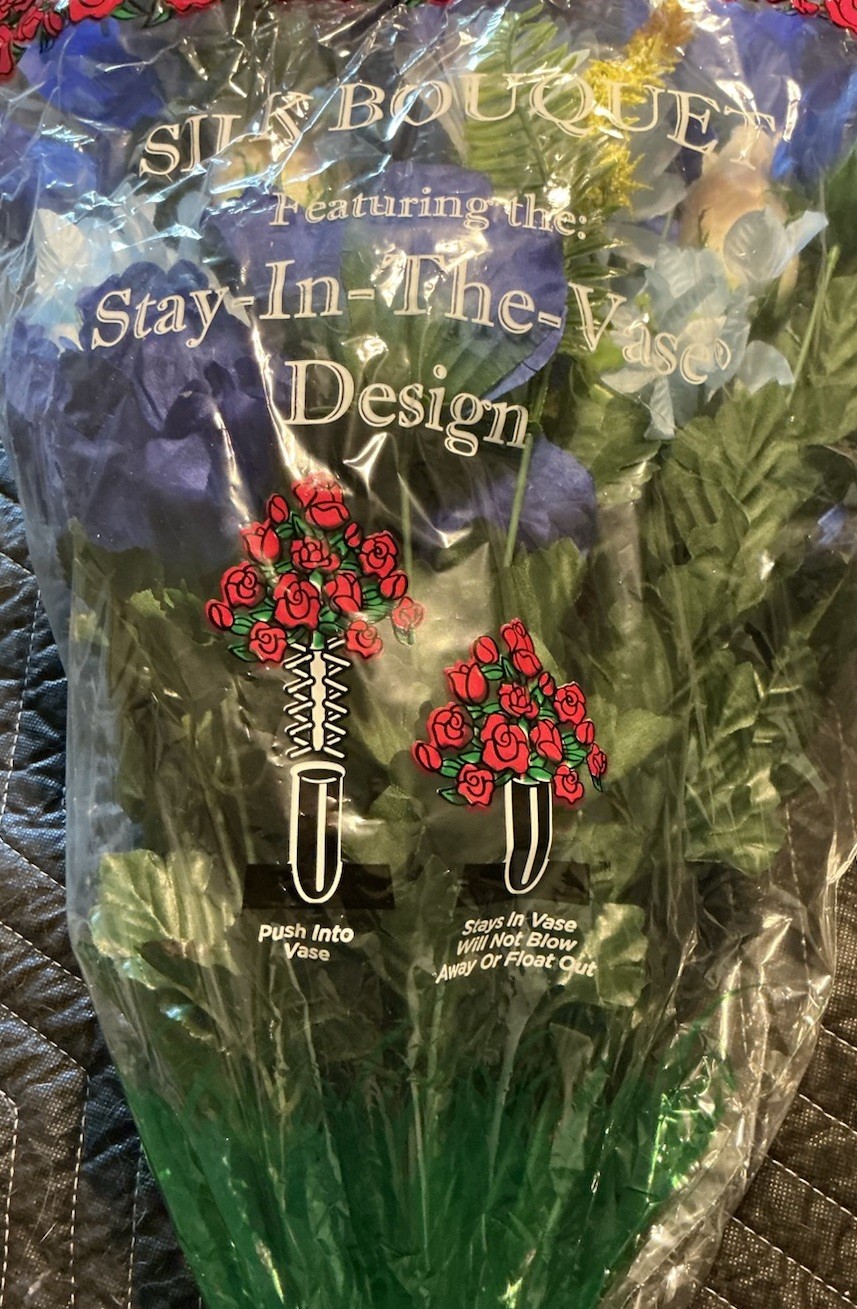 NEW – Silk Flower Bouquet/Arrangement In Blue And White