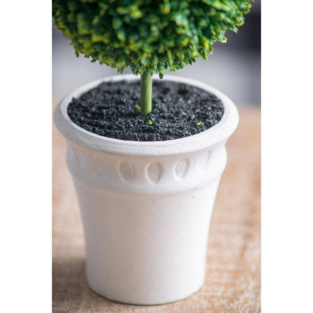3 In. Mini Faux Topiaries in Cream Pot (3-Pack)