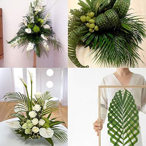8 Pcs Artificial Areca Palm Leaves Stems Greenery Tropical Palm Tree Leaves Plan