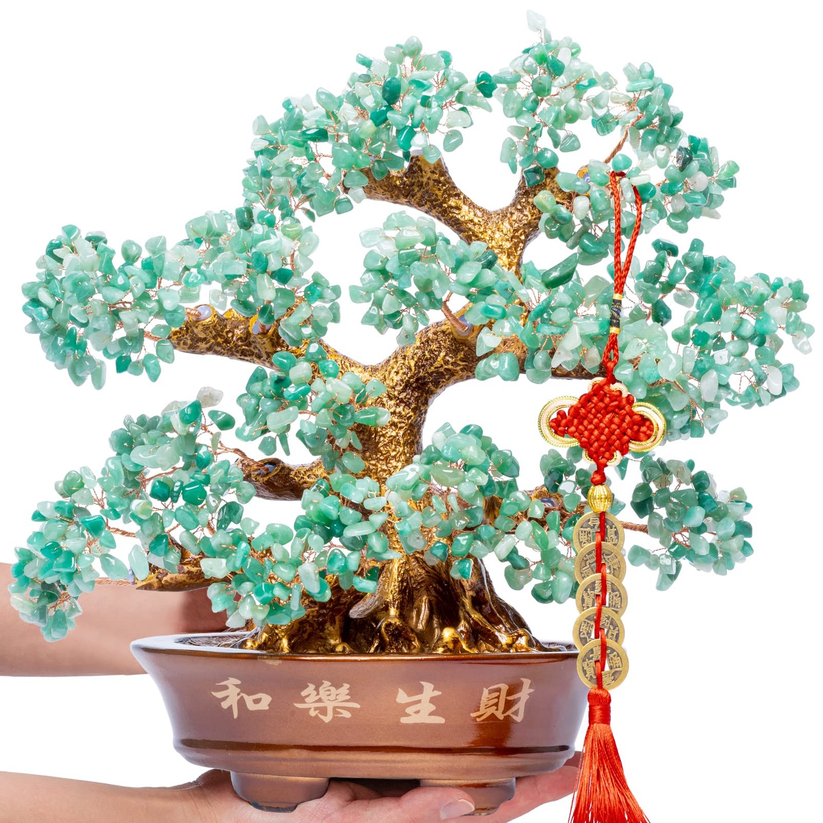 Natural Aventurine (1,251 Gemstone Count) Chakra Crystal Tree with Healing Pr…