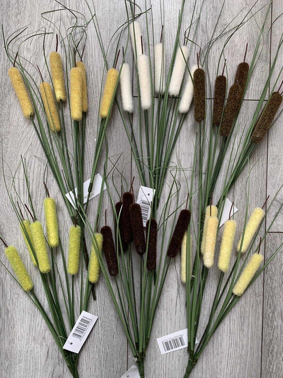 6x 36cm Bullrush Bushes Artificial Pond Flowers Garden Plant Cattail Stems Craft