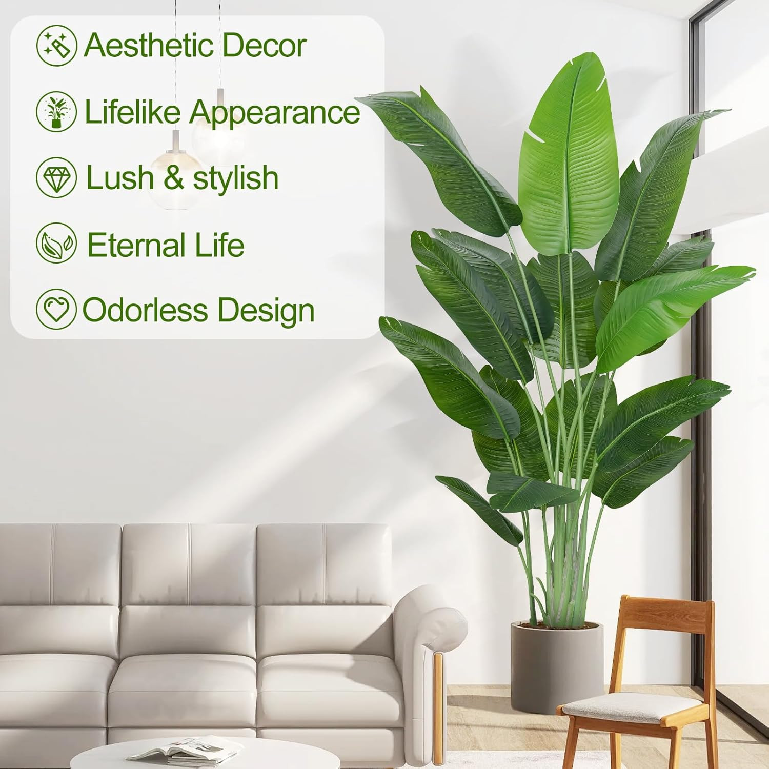 Lifelike 6.6Ft Bird of Paradise Faux Plant – Perfect for Home & Office Decor
