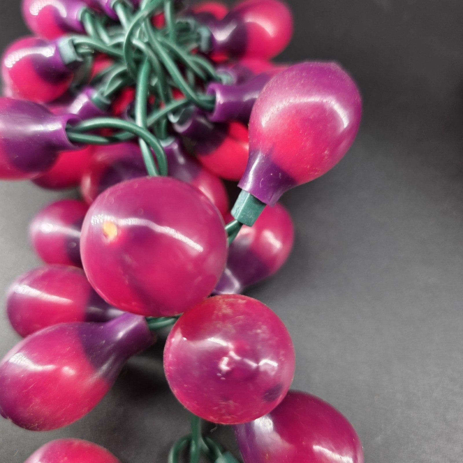 5 Sets of Vintage Purple/Pink Grape 3 Cluster String Lights Working