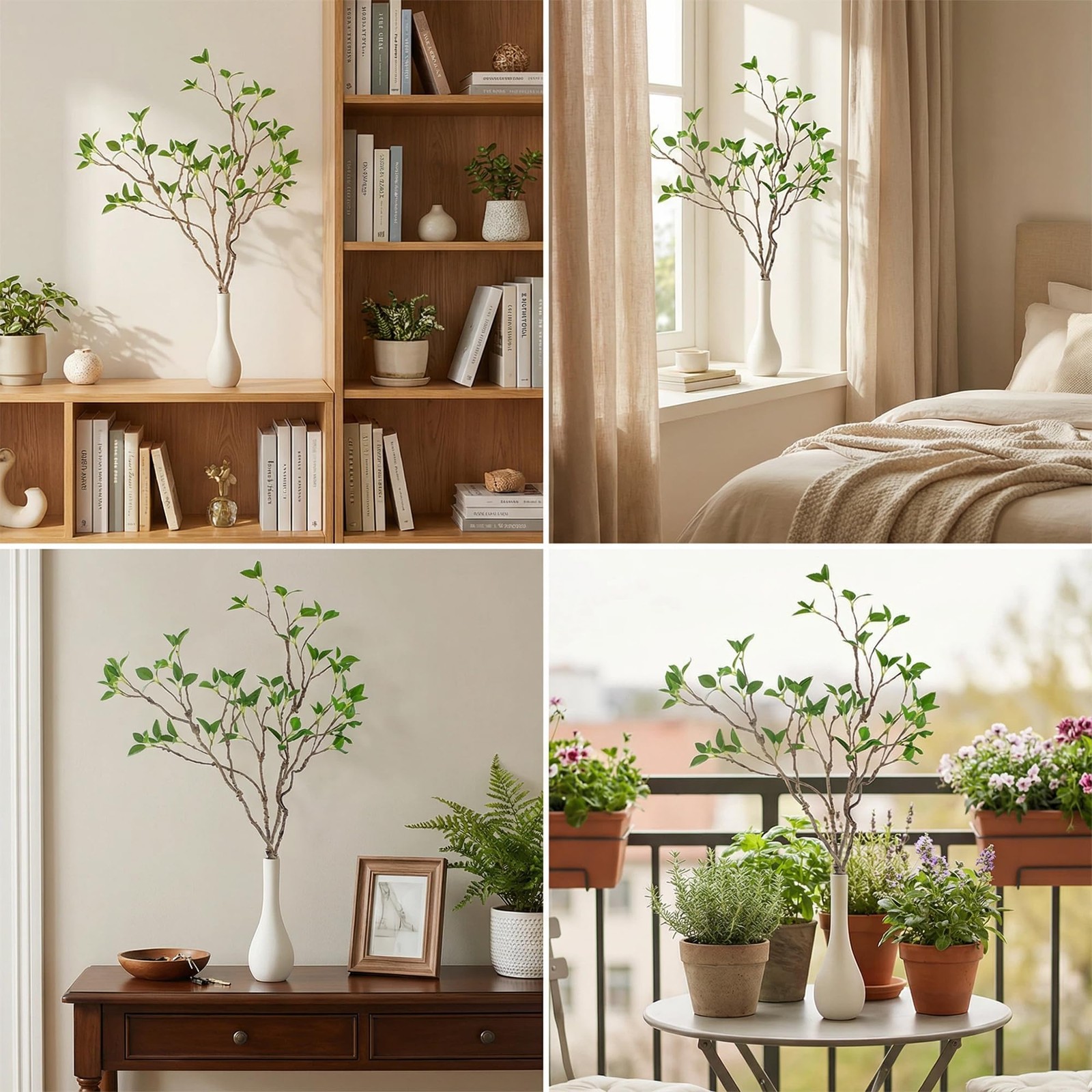 2pcs 30in Bendable artificial Greenery leaf stems vase center Faux Plants