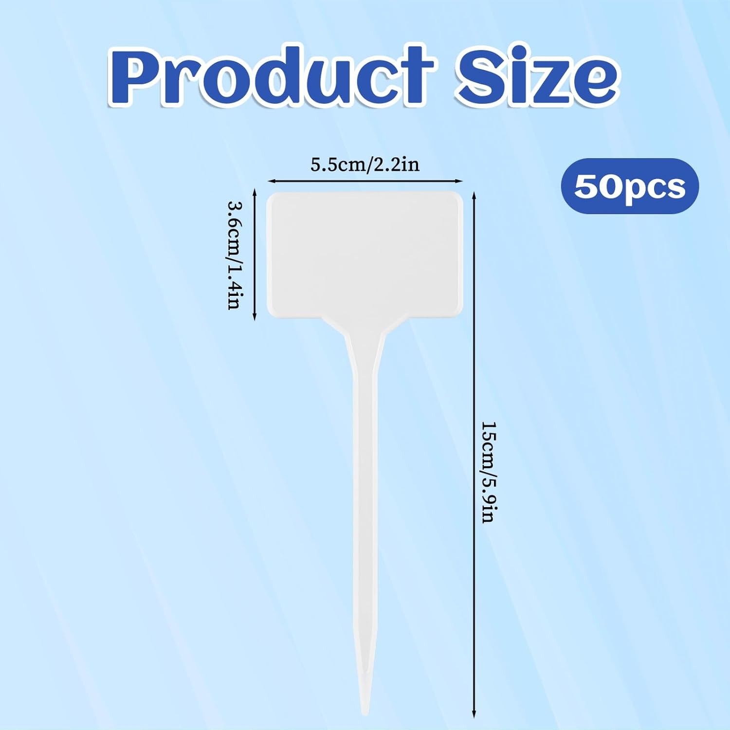 Plant Labels,50PCS T-Type 5.9″ Large Plastic Plant Tags Waterproof Plant Maker