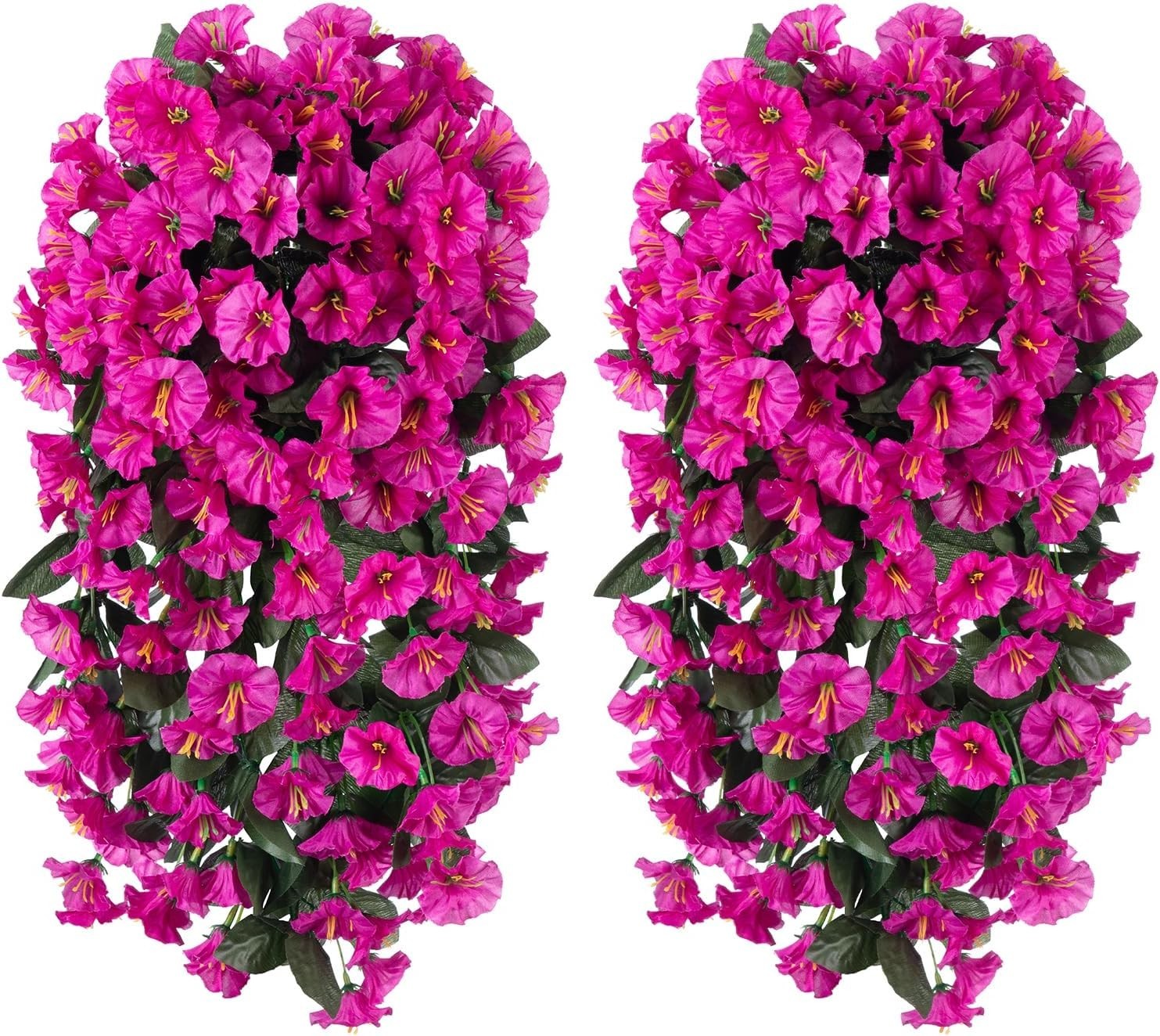 Artificial Fake Hanging Flowers Plants for Outdoor Outside Decoration, 2PCS F…