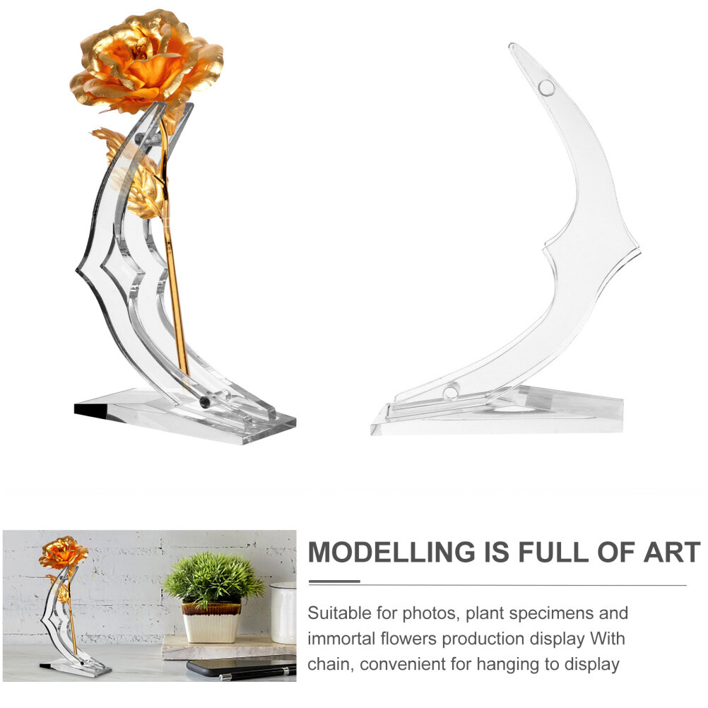 Acrylic Rose Display Stand Rose Flower Stem Holder Support Base Decoration