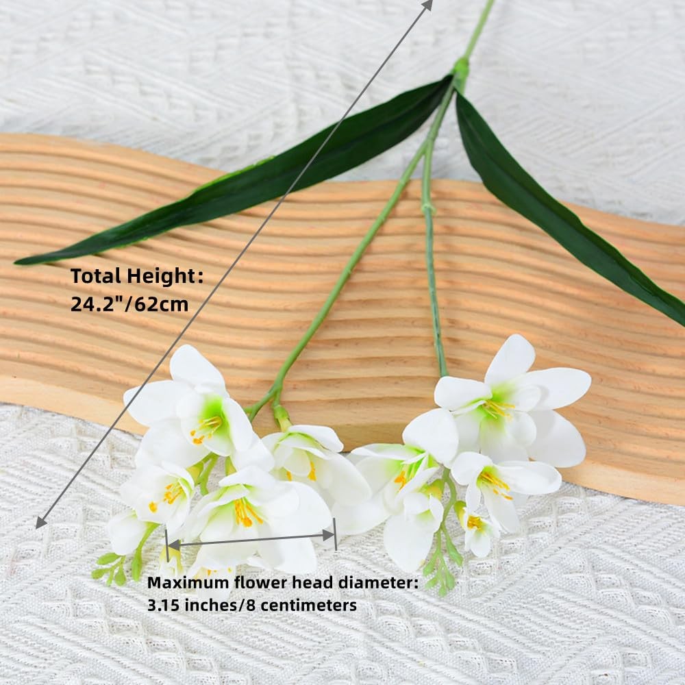 3Pcs Artificial Freesias Flowers,Artificial Lily for Wedding Home Party Garde…