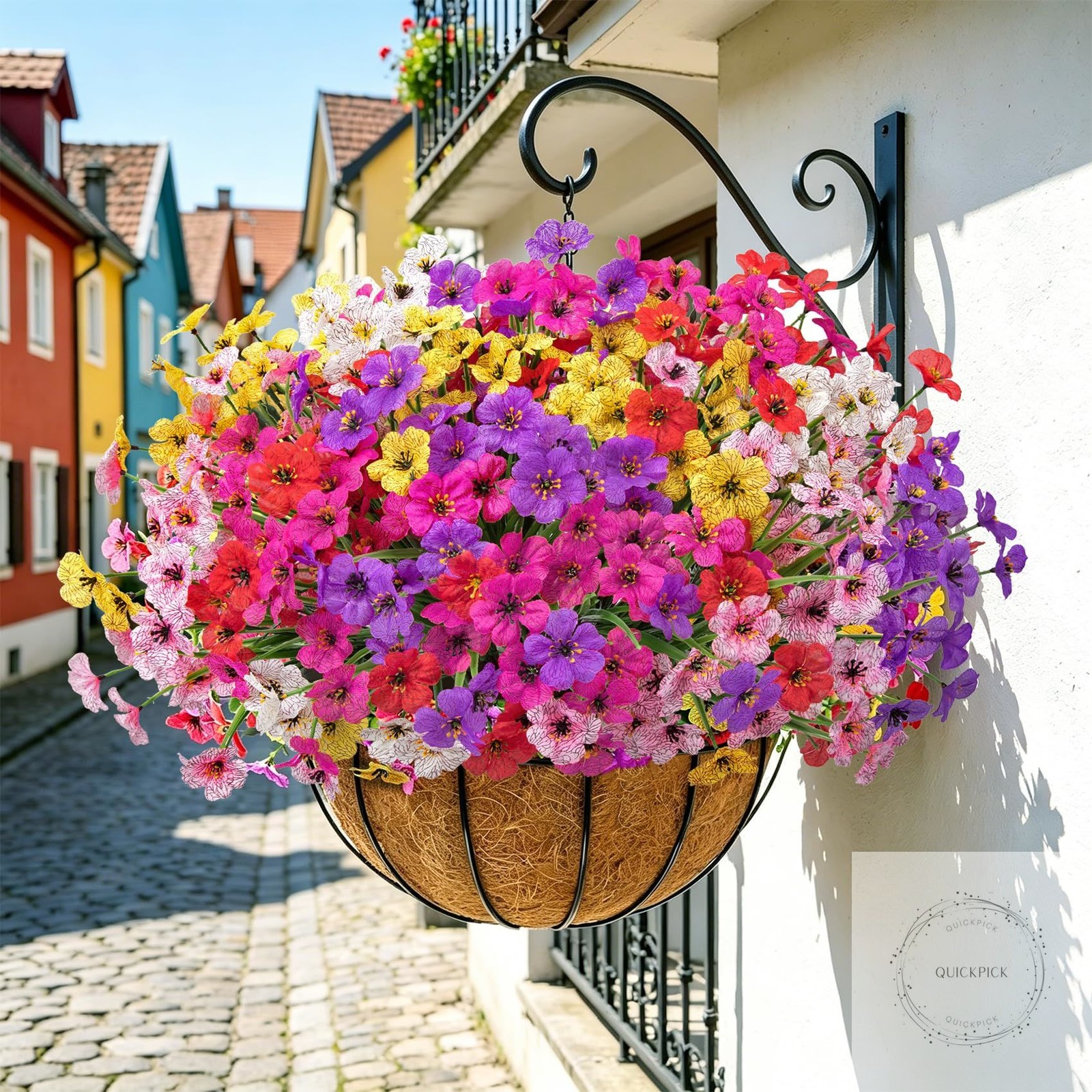 24 Bundles Artificial Flowers for Outdoors UV Resistant Silk Fake Flowers Faux