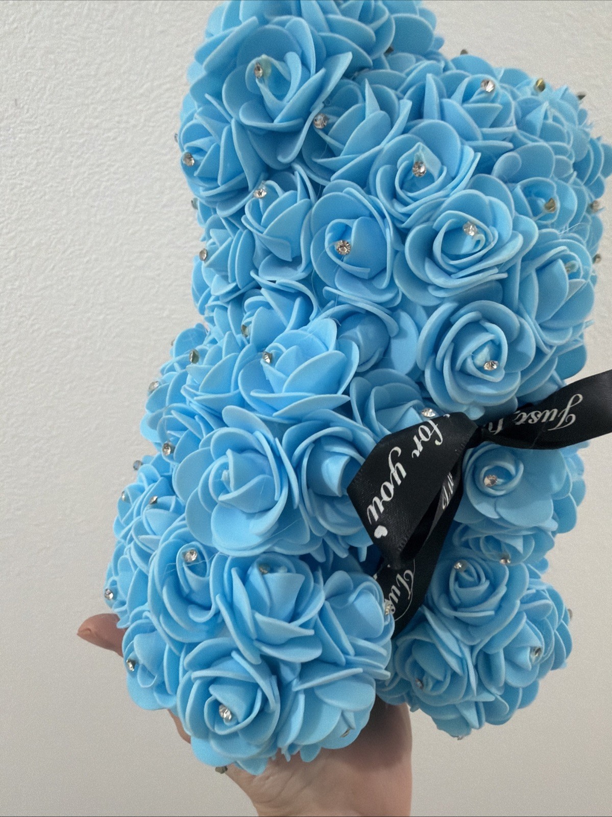 25cm Artificial Teddy Rose Flower Bear with Box Romantic Valentines Day Gift