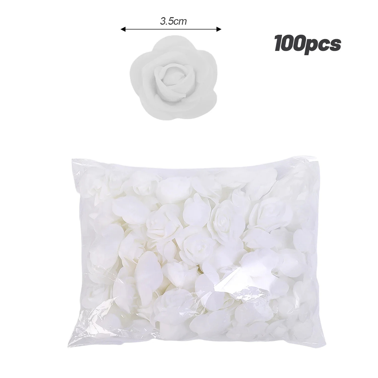 100PCS Artificial Rose Flower Heads, Real Looking Foam Roses for DIY Wedding