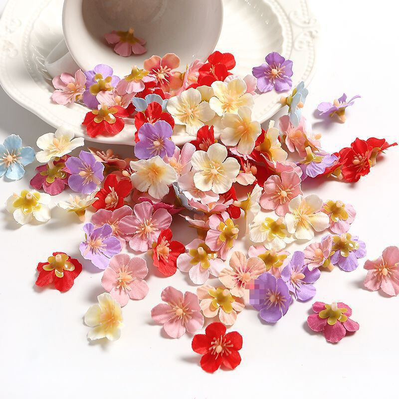 Peach Blossom Petals Artificial Cherry Blossom Flowers Heads for Decor 50Pc