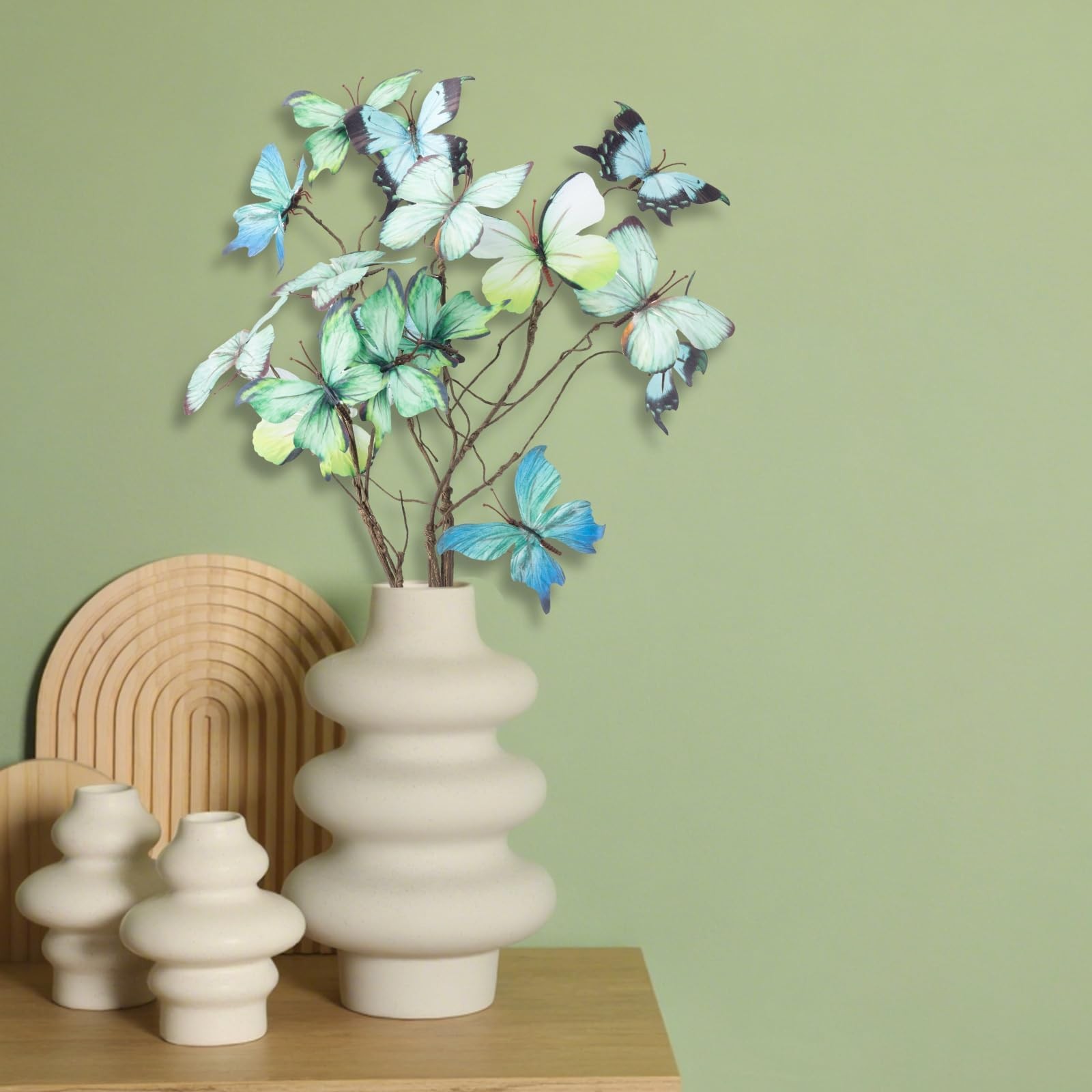 5 Pcs DIY Butterfly Decorations 5 Butterfly Branches with 30 Fake Butterflies…