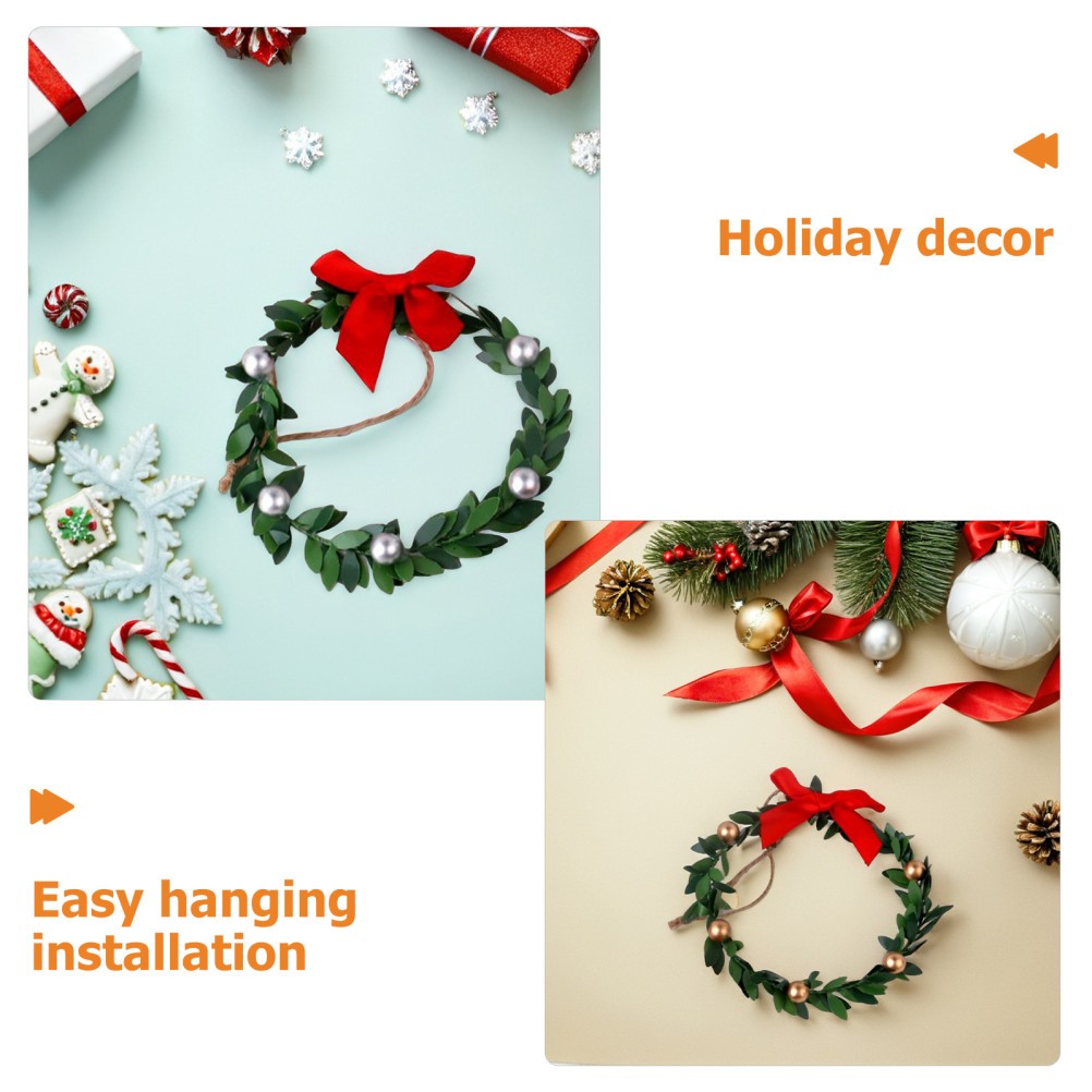 9 Pcs Wreath Ribbon Bow Handmade Decor Cabinet Wreaths for Kitchen Christams