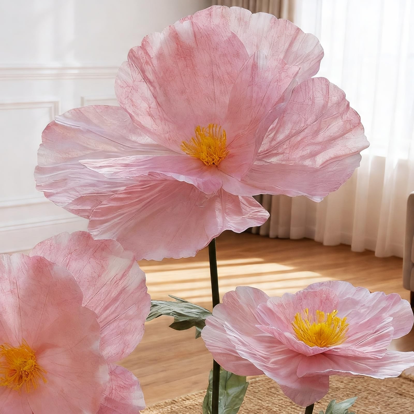 Giant Flowers for Decoration with Stand,Oversized Freestanding Gradient Flowe…
