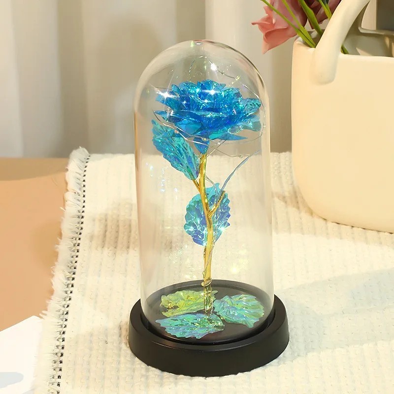LED Enchanted Eternal Galaxy Rose Glass Dome Fairy Light Romantic Gift Decor
