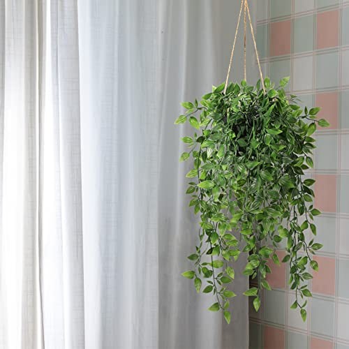 Fake Hanging Plants Indoor – 2 Pack Faux Greenery Plant for Home Decor Green-2