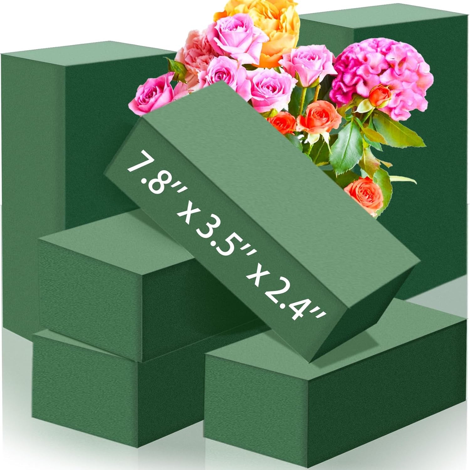 6 Pcs Floral Foam Blocks Green Wet Dry Florist Foams for Artificial Fresh