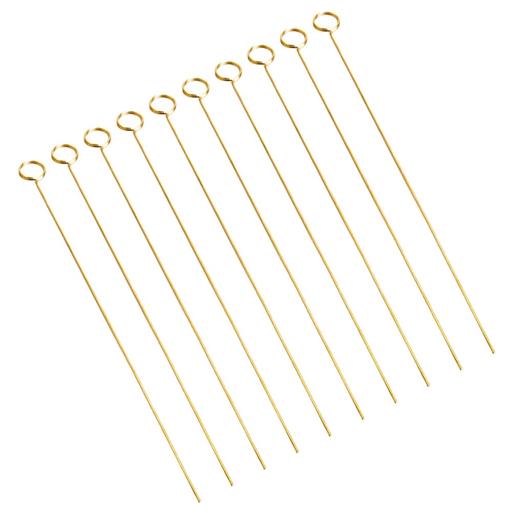 10Pcs Reusable Gold Metal Flower Picks Card Holders for Party and Cake Decor