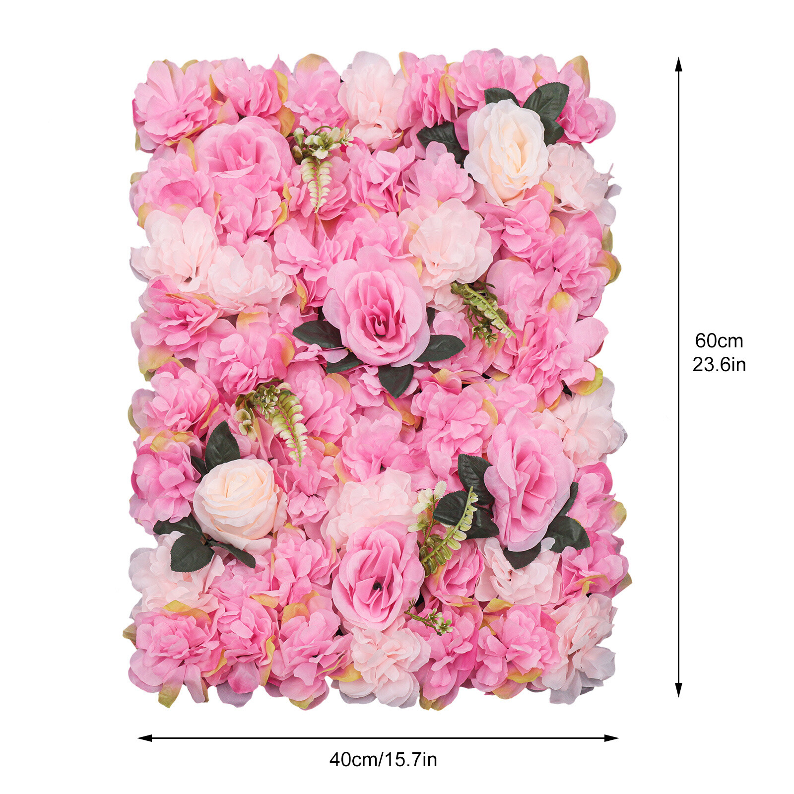 23.6×15.7 inch, 12* Artificial Flower Wall Panels for Wedding Backdrops Decor