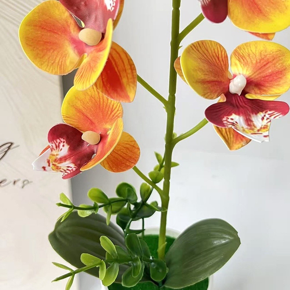 5pcs Phalaenopsis Artificial Flower Potted Plants 29cm for Indoor Outdoor Decor