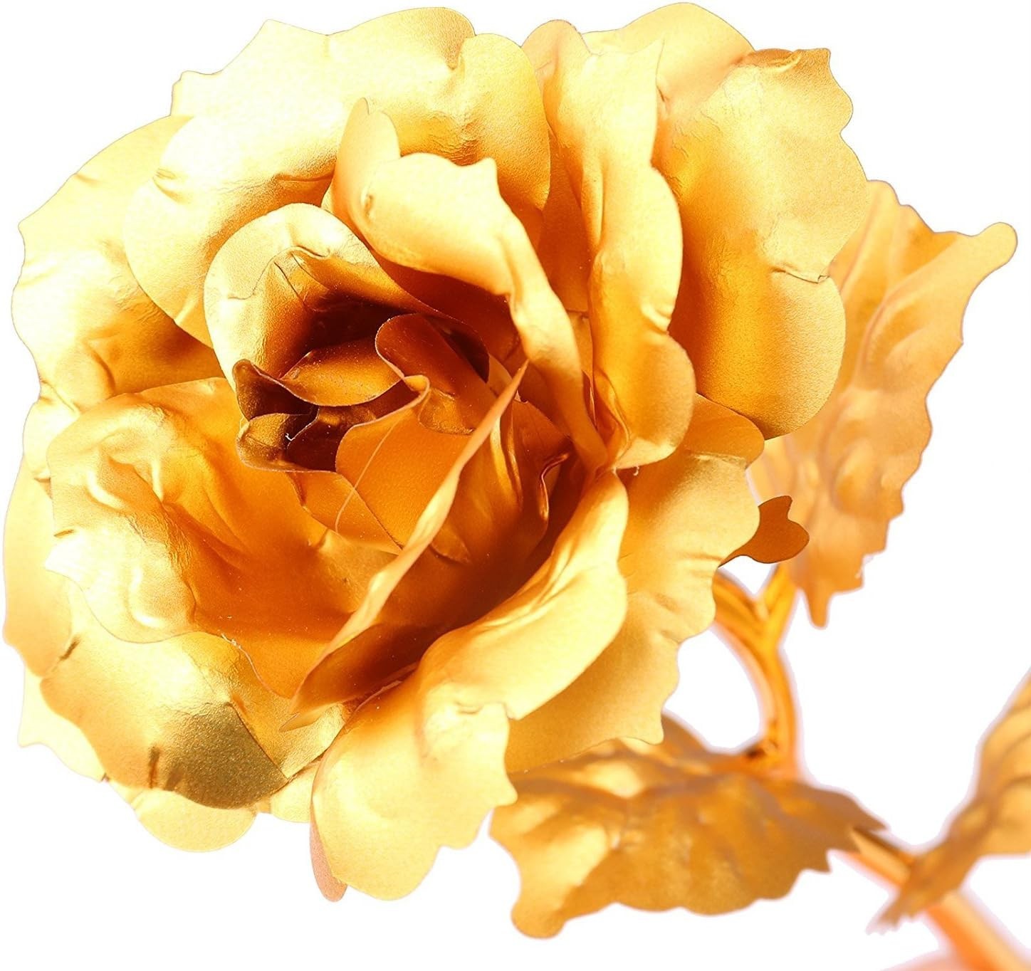 Creative 24K Gold Foil Rose Flower Full Blossom Presents, Romantic Gift for H…