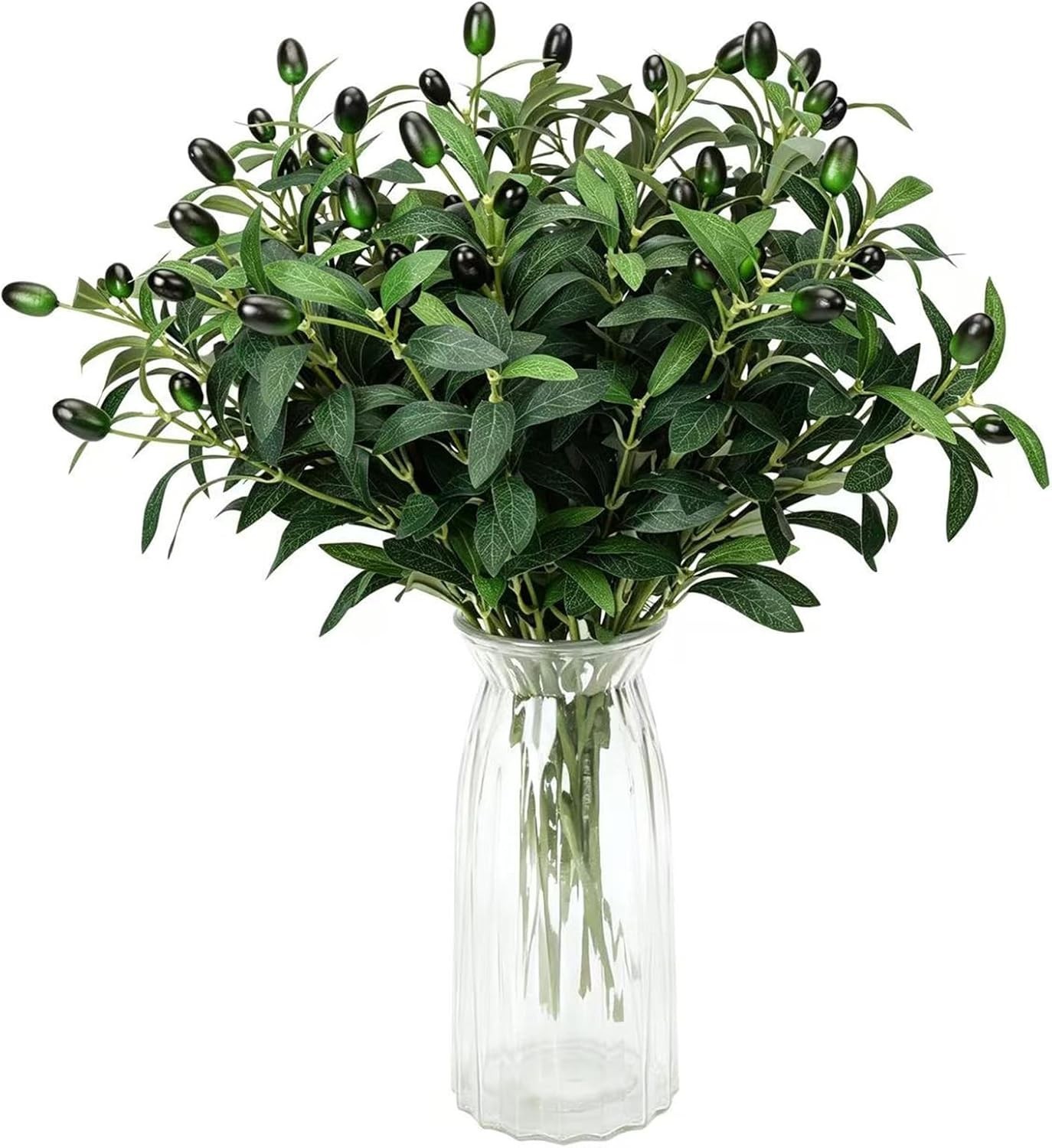 18in 10PCS Artificial Olive Branches for Vase Fake Greenery Stems | Faux Oliv…