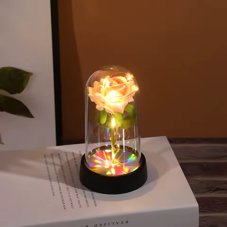 Beauty and The Beast Rose LED Enchanted Galaxy Rose Eternal Flower Lighted Décor