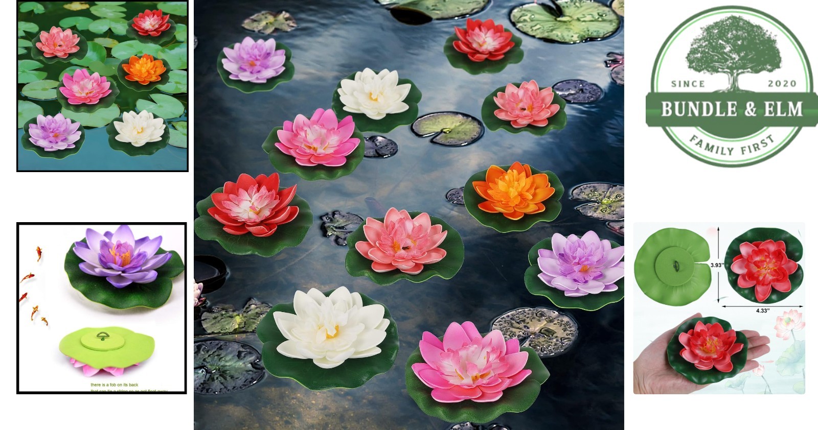 Realistic Floating Lotus Flowers for Fish Tank and Fountain Decoration – 12 Pcs